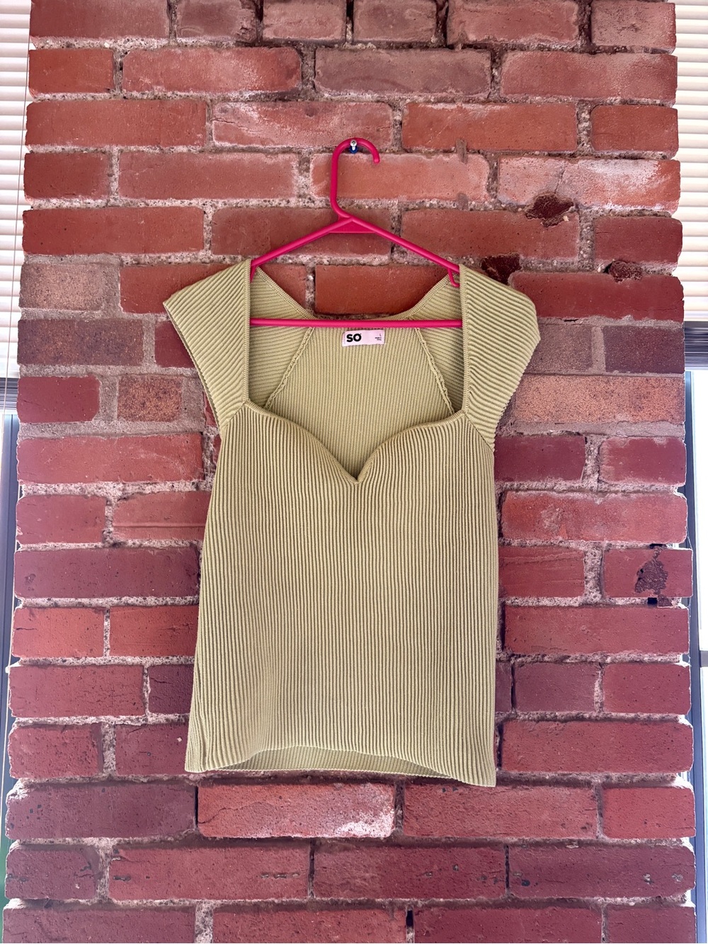 SO Olive Green Ribbed Sweetheart Tank Top